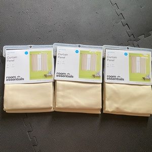 Brand new room essentials light filtering curtains -tan. 63”